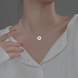 TrustDavis 925 Silver Flower Beads Choker Necklace Wedding Jewelry
