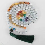 7 Chakra Moonstone Bead Necklace Emotional Relief Healing