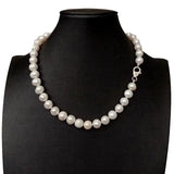 KKGEM 10-11mm Cultured Pearl Necklace 925 Silver Clasp