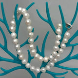 KKGEM 10-11mm Cultured Pearl Necklace 925 Silver Clasp