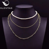 3-Layered Freshwater Pearls Beaded Necklace for Women
