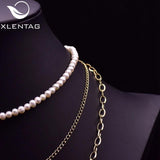 3-Layered Freshwater Pearls Beaded Necklace for Women