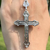 925 Silver CZ Cross Pendant Necklace