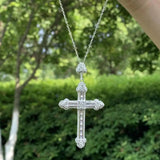 925 Silver CZ Cross Pendant Necklace