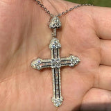 925 Silver CZ Cross Pendant Necklace