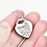 925 Sterling Silver I Love You To The Moon And Back Pendant Necklace