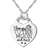 925 Sterling Silver I Love You To The Moon And Back Pendant Necklace