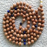 8mm Sandalwood Lapis Lazuli Beads Necklace Chakra Relief