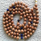 8mm Sandalwood Lapis Lazuli Beads Necklace Chakra Relief