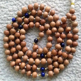 8mm Sandalwood Lapis Lazuli Beads Necklace Chakra Relief