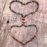 8mm Natural Rudraksha Turquoise Rose Quartz Beads Necklace