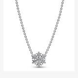 S925 Silver Necklace Full Diamond Snowflake Winter Christmas Gift