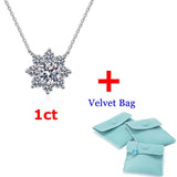 1ct Moissanite Pendant S925 Sterling Silver Plated
