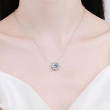 1ct Moissanite Pendant S925 Sterling Silver Plated