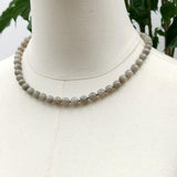 Labradorite Beads Choker Necklace 925 Silver Clasp Jewelry