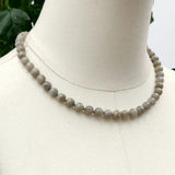 Labradorite Beads Choker Necklace 925 Silver Clasp Jewelry