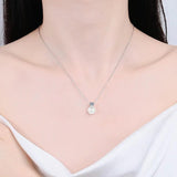 8mm Pearl 0.3CT Moissanite Necklace 925 Silver