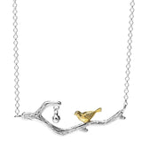 S925 Sterling Silver Branch Bird Necklace Female Ethnic Collarbone Chain