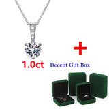 6.5mm Moissanite Pendant S925 Sterling Silver Necklace
