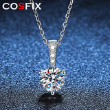 6.5mm Moissanite Pendant S925 Sterling Silver Necklace