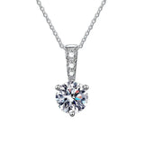 6.5mm Moissanite Pendant S925 Sterling Silver Necklace