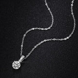 6.5mm Moissanite Pendant S925 Sterling Silver Necklace Women Jewelry