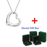 Moissanite Heart Necklace 925 Sterling Silver Jewelry Girl Gift