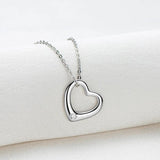 Moissanite Heart Necklace 925 Sterling Silver Jewelry Girl Gift