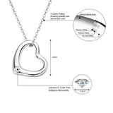 Moissanite Heart Necklace 925 Sterling Silver Jewelry Girl Gift