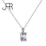 925 Silver 5ct Rectangle Pendant Moissanite Fine Necklace