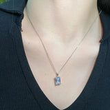 925 Silver 5ct Rectangle Pendant Moissanite Fine Necklace