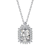 925 Silver 0.75ct Clear Green Ruby Zircon Pendant Necklace