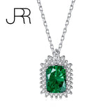 925 Silver 0.75ct Clear Green Ruby Zircon Pendant Necklace