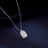 925 Silver 0.75ct Clear Green Ruby Zircon Pendant Necklace