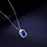 925 Silver 0.75ct Clear Green Ruby Zircon Pendant Necklace