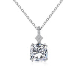 925 Sterling Silver 1ct Clear Green Ruby Zircon Pendant Necklace