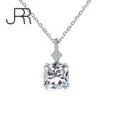 925 Sterling Silver 1ct Clear Green Ruby Zircon Pendant Necklace