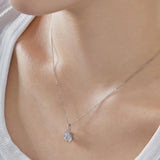 925 Sterling Silver 1ct Clear Green Ruby Zircon Pendant Necklace