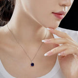 925 Sterling Silver 1ct Clear Green Ruby Zircon Pendant Necklace