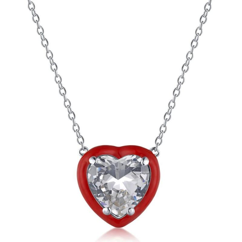 Heart Cut Sapphire Citrine Pendant Necklace