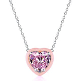 Heart Cut Sapphire Citrine Pendant Necklace