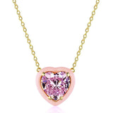 Heart Cut Sapphire Citrine Pendant Necklace