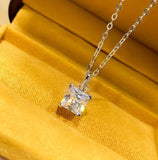 925 Silver Mozambican Diamond Zircon Pendant Necklace