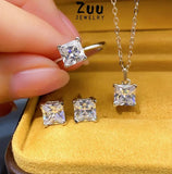 925 Silver Mozambican Diamond Zircon Pendant Necklace