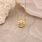 925 Silver Rotating Compass Octomom Pendant Necklace Birthday Gift