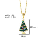 925 Silver Necklace for Girls Zircons Christmas Tree Pendant Necklace