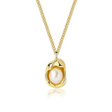 925 Sterling Silver Pearl Pendant Necklace for Women, Christmas Gift