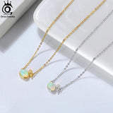Opal Pendant Necklace 925 Silver Vintage Jewelry