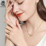 Opal Feather Necklace 925 Sterling Silver Gems Jewelry for Women and Girls