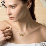 Opal Feather Necklace 925 Sterling Silver Gems Jewelry for Women and Girls